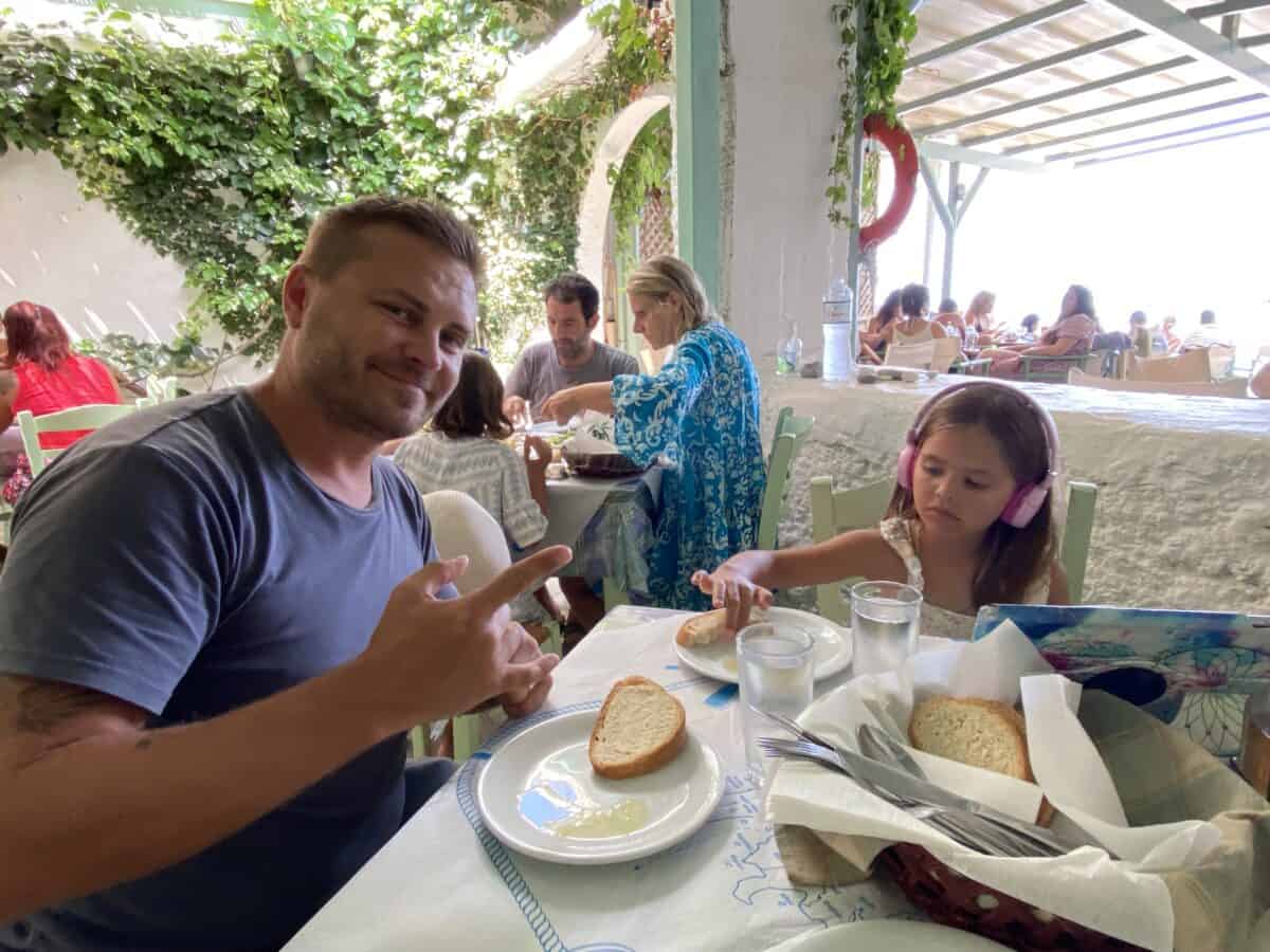 Agios Nikitas, Lefkada, Greece,  lunch in one of the tavernas