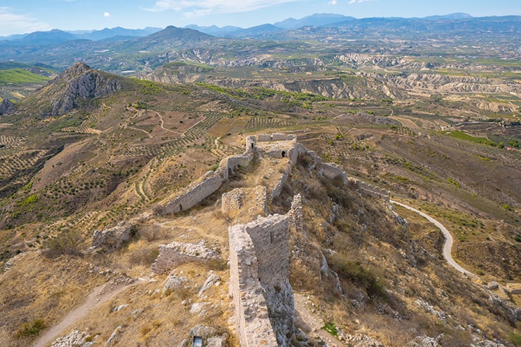 Best Day Trips from Athens, Castle of Acrokorinth, the acroppolis of ancient Corinth in Peloponnese, Greece